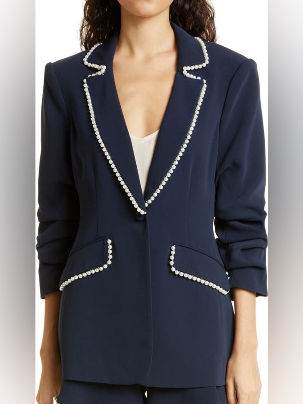 Cinq à Sept Gracey Pearl Trim Blazer - Size 14 - Sold Out - Excellent Condition